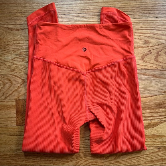 Athleta Elation Crossover Rib 7/8 Tight in Flame Orange Size small - Picture 7 of 7